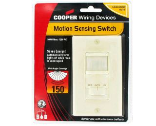 Cooper K6107A Almond Occupancy Motion Sensor Switch W/Plate 500 Watts 