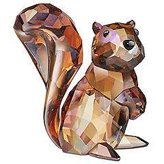 1142807 Squirrel Christmas Gift Crystal Copper Figurine Swarovski 