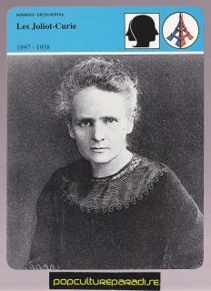 MARIE CURIE Les Joliot Curie Histoire de France CARD