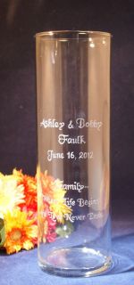 Personalized Glass Cylinder Vase 10 x 3