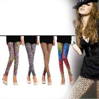 Women Sexy Personality Punk Leopard Print Leggings Tights Pants K91