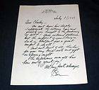 1975 HAND SIGNED LETTER *BEN JANNEY* STAGE MANAGER W/ COA 32812