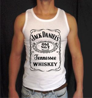 White Jack Daniels Mens Tank Top all sz S XXL Jack Daniels Scotch 