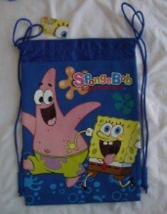 Spongebob Drawstring Backpack Sling Tote Bag New Blue *