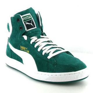 Puma High Tops Genuine First Round Green Mens Trainers / Shoes Sizes 