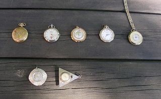 VINTAGE NECKLACE WATCHES ALL WORKING MAJESTIME TIMEX ETC # 54390