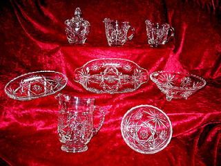 Piece Lot of ANCHOR HOCKING SET OF GLASS DISHES EAPC W STAR OF DAVID