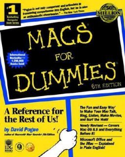 Macs for Dummies by David Pogue 1998, Paperback