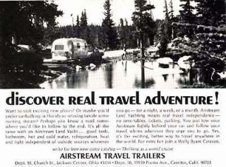 AIRSTREAM TRAVEL TRAILER LAND YACHT CAMPER RV 1970 AD