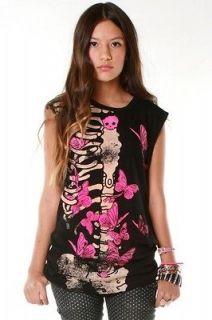 ABBEY DAWN AVRIL LAVIGNE ELLIE SKELLIE SKULL MUSCLE TEE t shirt NWT