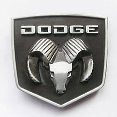 New Pewter Dodge Ram Head Logo Belt Buckle