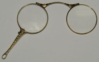 Art Deco Antique Lorgnette Eye Glasses 14K Solid Gold