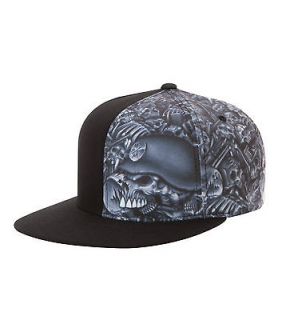   METAL MULISHA  Black SKULL Fitted HAT  210 FlexFit Cap Deegan FMX MX
