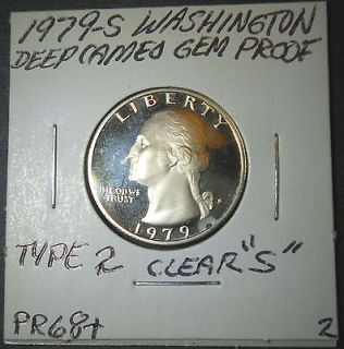   1979 S WASHINGTON QUARTER TYPE 2 CLEAR S GEM DEEP CAMEO MIRROR PROOF