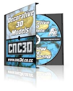 DECORATIVE 3D MODELS   70 CNC Router Models on CD Rom in STL & DXF 