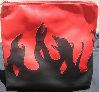 Demonia Red With Black Flame Handbag. Red/Black Flame Goth Demonia 