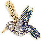 NIB juicy couture hummingbird charm blue gold lobster clasp yjru0730