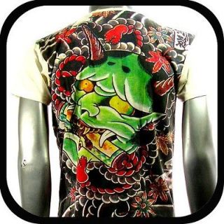 Irezumi Tattoo T Shirt Devil Mask Graffiti IR6 Sz XL Japanese Indie 