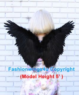 Children Juniors Petite Black Butterfly Style costume feather angel 