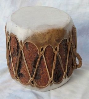 Indian Wooden Bark Leather Drum Authentic Original Handmade Instrument