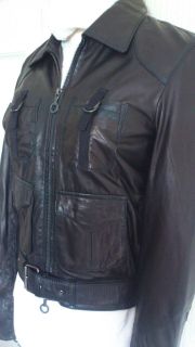 REAL leather jacket DIESEL black gold LASKY New Tags RRP £600 XXS XS 