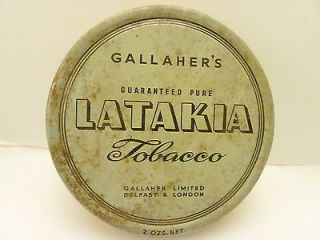 Antique Vintage Gallahers Latakia Tobacco Belfast & London 2 Ounce 