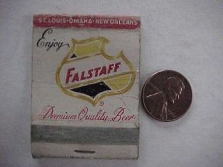 FALSTAFF Beer Goblet dimple thumbprint glass 16oz Vintage