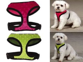 ANY COLOR & SIZE   DIMPLE PLUSH   SOFT DOG HARNESS   PINK GREEN
