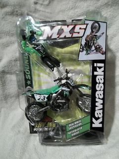 2011 JAKKS MXS XS GREEN BLACK #23 KAWASAKI KX450F MOTOCROSSER MX