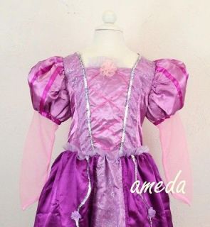   GIRLS DELUXE RAPUNZEL TANGLED PRINCESS PARTY COSTUME DRESS UP 2 4Y