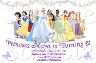 Disney Princess Belle Cinderella Aurora Jazmin Custom Birthday 