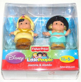 NEW Fisher Price Disney Little People Jasmine & Aladdin Figures