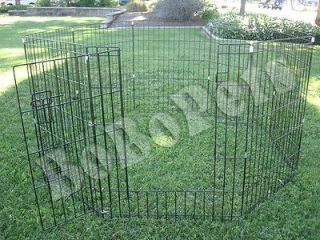 24 Black Exercise 8 Pen Fence Dog Crate Cat Kennel