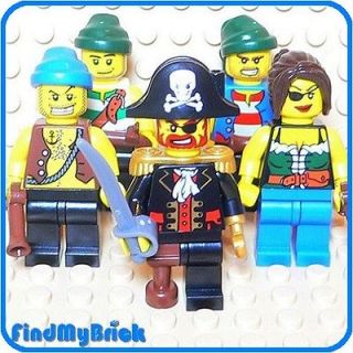 Lego 5x Pirates & Captain Brickbeard Minifigs 6243 NEW