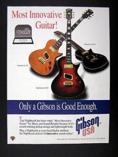 Gibson Nighthawk ST CST & SP3 Electric Guitars 1994 print Ad 