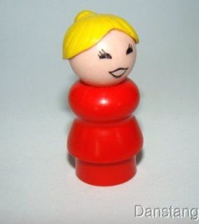 Vintage FISHER PRICE Little People McDonald s DARK RED WOMAN / MOM 