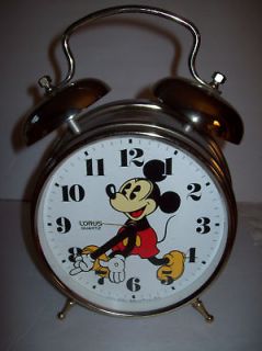 Mickey Mouse Lorus Quartz Two Bell Alarm Clock JAPAN