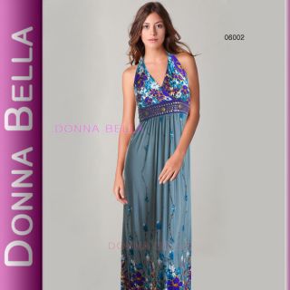 Newly listed Sz 8 Donna Bella Halter Neck Embellished Summer Evening 