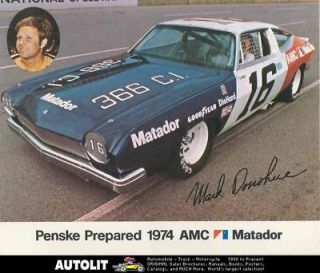 1974 AMC Matador Penske Mark Donohue NASCAR Brochure