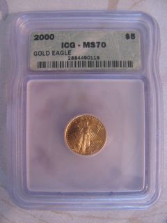 2000 5 Dollar Gold Eagle MS70 ICG