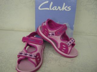 Clarks Girls Star Games Pink Velcro Doodles Sandals