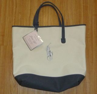 Polo Ralph Lauren Tote Bag NWT Gray, off white, + Silver $26.99 W/FREE 