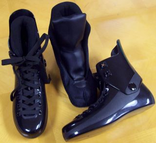NEW Black plastic ice skate roller blade boot shell UK 8 US men 8 9 
