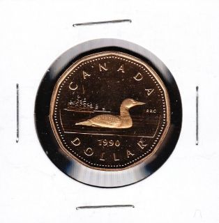 1990 Canada Loon Dollar from Proof Set Loonie