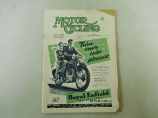 July 5, 1951, Motor Cycling Magazine, Royal Enfield Model G 350cc