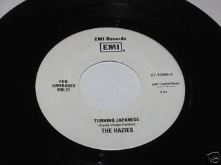 The Hazies 7 45 Record Turning Japanese /Kung Fu