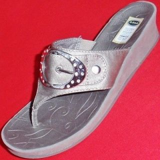   Gray DR SCHOLLS ROBYN Athletic Flip Flops Slip Casual Sandals Shoes
