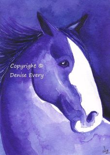 Clydesdale Draft Heavy Harness Horse Purple Hues Abstract Equine Art 