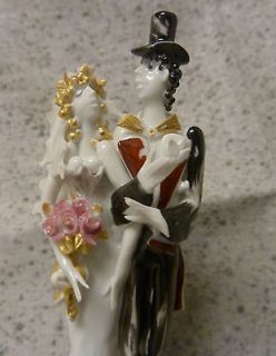 MEISSEN Hand Painted Small Porcelain Figurine Bride & Groom Wedding