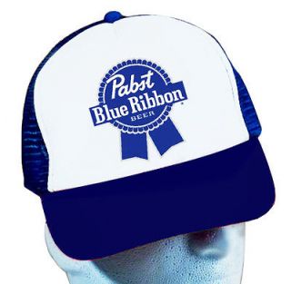 Pabst Blue Ribbon Trucker Hat PBR Vintage Retro mesh cap Hipster Beer 